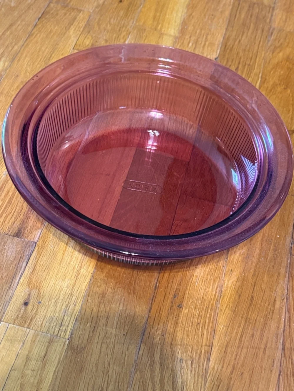 LARGE Visions Cookware:Corning 1.5L RIBBED Casserole Dish Pot Pan Lid CRANBERRY